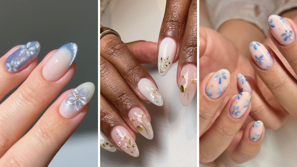 Spring&rsquo;s Floral Nail Art Features a Bouquet of Textures and Finishes